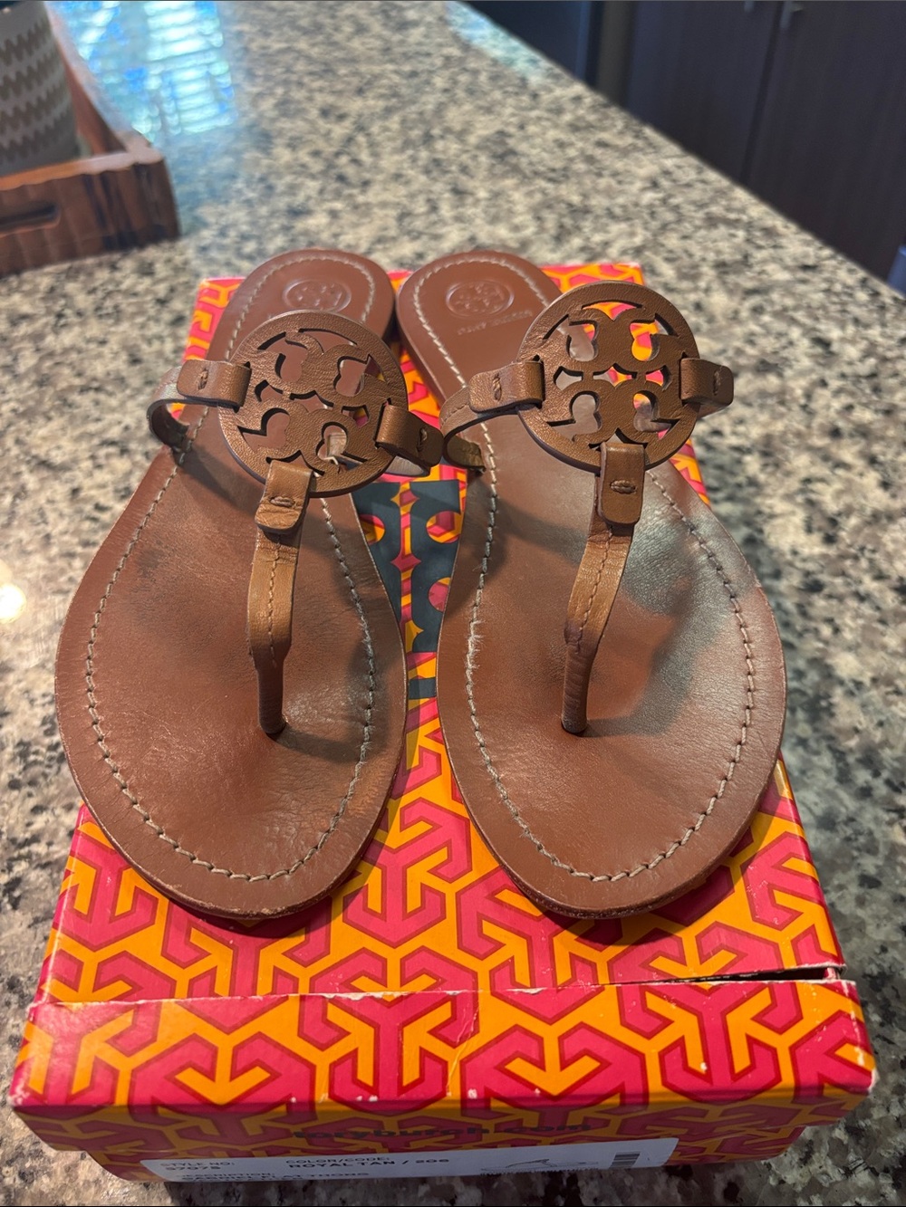 Tory Burch Royal Tan Gabriel Sandals